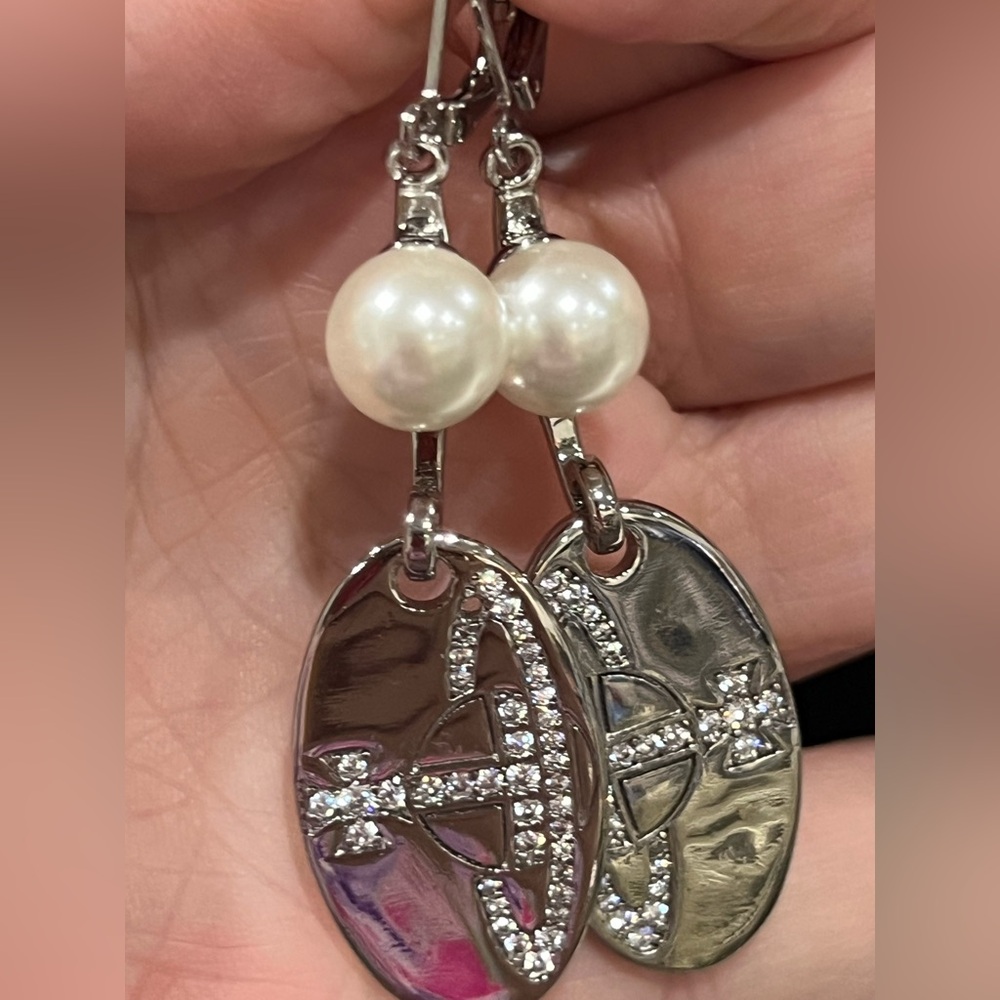 Vivienne Westwood Silver and Pearl Earrings